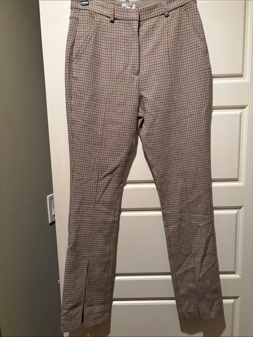 A.L.C. Tan Plaid Cigarette Pants